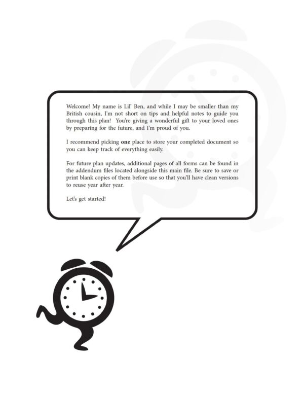 Page view of the book's mascot Lil Ben introduction