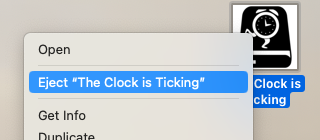 ejecting a disk image from the desktop on macOS